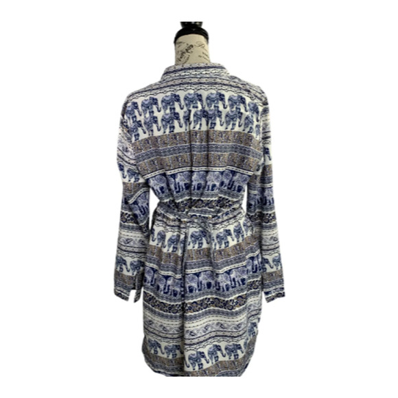 Live 4 Truth Women's Size XL Mini Dress Elephant Print Elastic Waistline Pockets - Picture 7 of 16